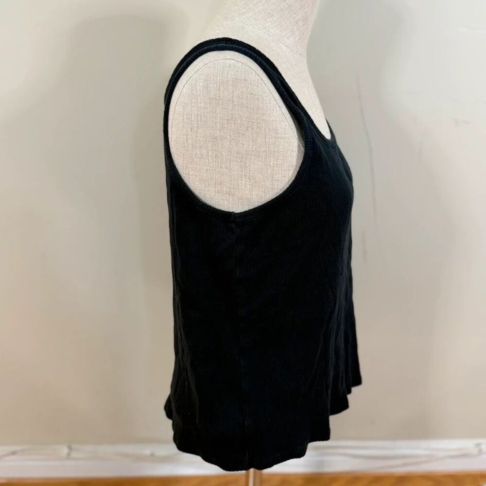 Madewell Ribbed Square-Neck Tank Top Black M Cotton - Picture 4 of 9
